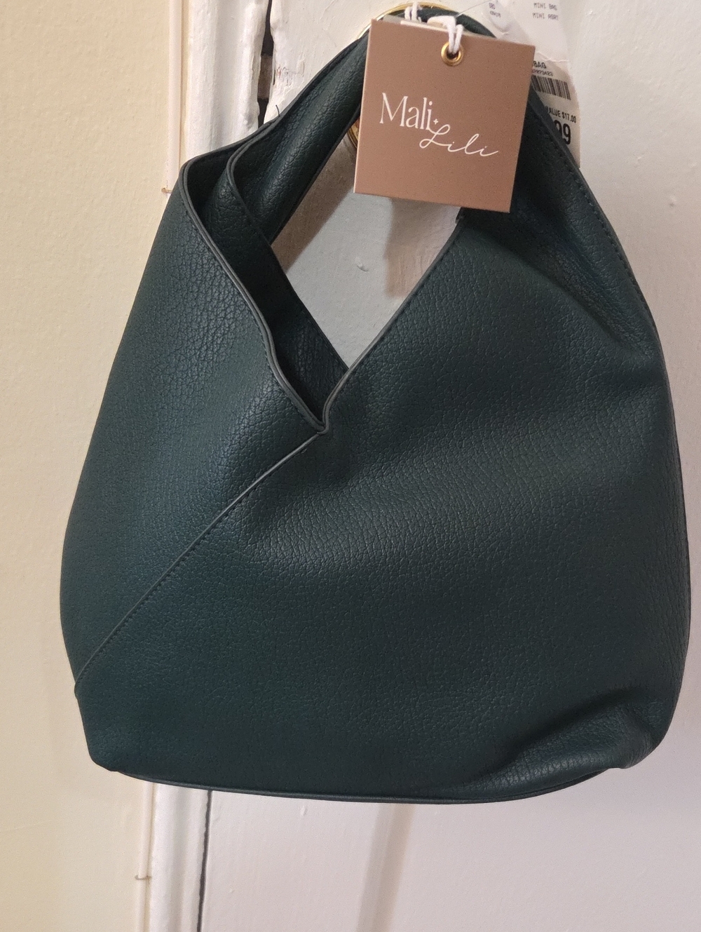 Mali + Lili Peyton Soft Hobo Vegan Leather Shoulder Bag - Dark Green NWT